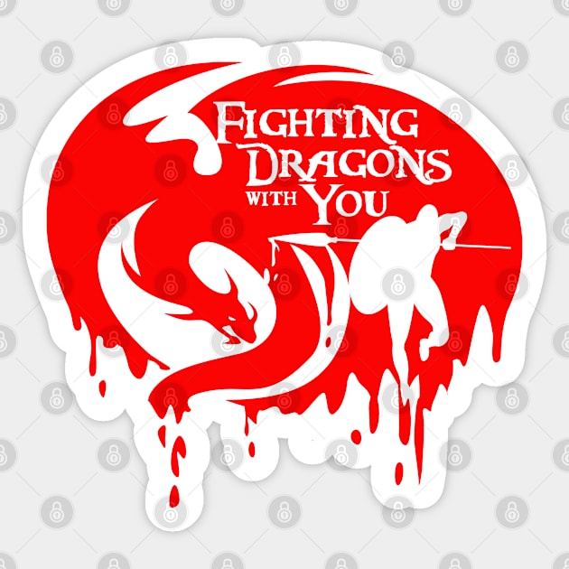 Fighting Dragons with You Sticker by andantino